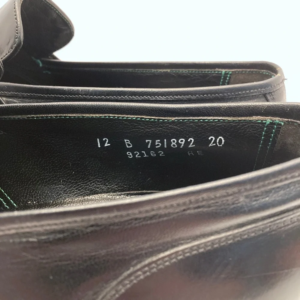 Vtg Florsheim Imperial Tassel Loafers Mens 12 B 92162 Black‎ Leather 80s
